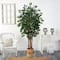 7ft. Sakaki Artificial Tree in Handmade Natural Jute Planter with Tassels